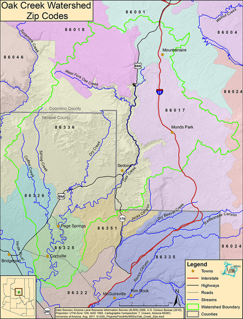 Watershed Map with Zip Codes